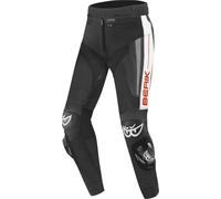 Berik Kendo Pantalon en cuir de moto, noir/blanc/rouge, 52
