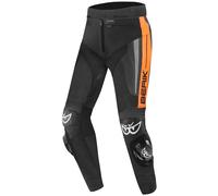 Berik Kendo Pantalon en cuir de moto, noir/orange, Taille 50