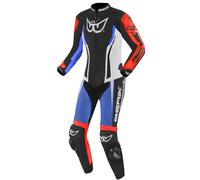 Berik Monza Costume en cuir de moto une pièce pour dames, Noir/Blanc/Rouge/Bleu, Taille 42