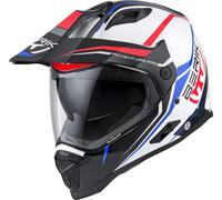 Berik MX313 Volstom Adventure Pro Enduro Casque, Blanc/Bleu/Rouge, Taille S