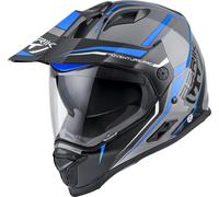 Berik MX313 Volstom Adventure Pro Enduro Casque, Gris/bleu, Taille L