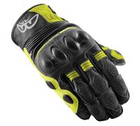 Berik Nador Gants de moto, noir/jaune néon, Taille S