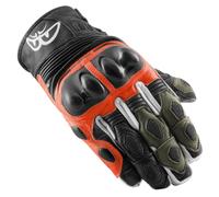 Berik Nador Gants de moto, Noir/Néon Rouge/Vert, Taille M