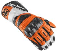 Berik Namib Pro Gants de moto, noir-blanc-orange, taille S pour homme