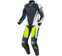 Berik Race-X Combinaison une pièce en cuir, noir-blanc-bleu-jaune, taille 54 pour homme