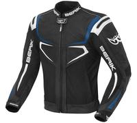 Berik Radic Cuir moto / Veste textile, noir-blanc-bleu, taille 48 pour homme