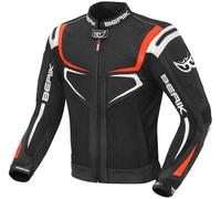 Berik Radic Cuir moto / Veste textile, noir-blanc-rouge, taille 50 pour homme