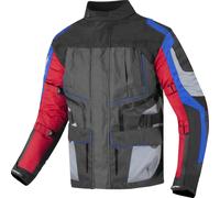 Berik Safari Veste textile de moto imperméable 3 en 1, noir/rouge/bleu, Taille 48