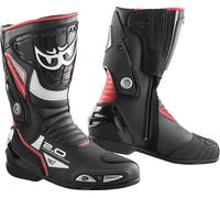 Berik Shaft 2.0 Bottes de moto, noir/rouge, Taille 37