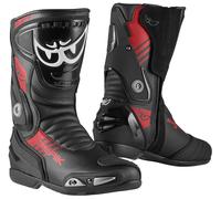 Berik Shaft 3.0 Bottes de moto, noir-rouge, taille 47 pour homme