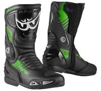 Berik Shaft 3.0 Bottes de moto, noir-vert, taille 40 pour homme