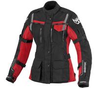 Berik Torino imperméable dames moto textile veste, noir/rouge, Taille 38