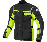 Berik Torino Waterproof Blouson textile de moto, noir/néon, Taille 48
