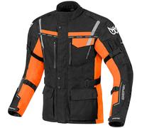 Berik Torino Waterproof Blouson textile de moto, noir/orange, Taille 50