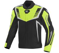 Berik Toronto Veste textile de moto imperméable à l’eau, noir-blanc-jaune, taille 54 pour homme