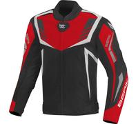 Berik Toronto Veste textile de moto imperméable à l’eau, noir-blanc-rouge, taille 48 pour homme