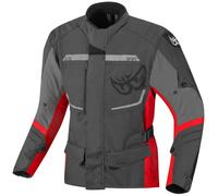 Berik Tourer Veste textile de moto imperméable à l’eau, gris-rouge, taille 52 pour homme