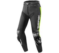 Berik Track Pantalons en cuir, noir/jaune, Taille 56