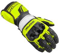 Berik Track Pro Gants de moto, noir-blanc-jaune, taille S pour homme