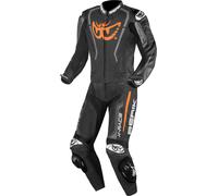 Berik Zakura Evo Combinaison de moto 2 pièces en cuir perforée, noir-gris-orange, taille 56 pour homme