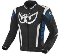 Berik Zakura Veste en cuir de moto, noir-blanc-bleu, taille 54 pour homme