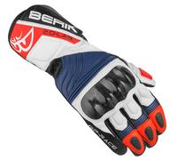 Berik Zoldar Gants de moto, noir-blanc-rouge-bleu, taille S