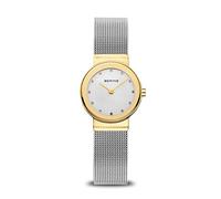 BERING 10126-001 Montre À Quartz Pour Femme, 26 mm, Boîtier En Acier Inoxydable Doré Et Cadran Argenté, Bracelet Milanais, Verre Saphir, 5 ATM