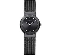 BERING 10126-077 Montre À Quartz Pour Femme, 26 mm, Boîtier En Acier Inoxydable Gris Et Cadran Noir, Bracelet Milanais, Verre Saphir, 5 ATM