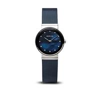 BERING 10126-307 Montre À Quartz Pour Femme, 26 mm, Boîtier En Acier Inoxydable Argenté Et Cadran Bleu, Bracelet Milanais, Verre Saphir, 5 ATM