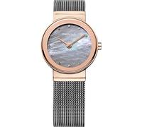 BERING 10126-369 Montre À Quartz Pour Femme, 26 mm, Boîtier En Acier Inoxydable Or Rose Et Cadran Gris, Bracelet Milanais, Verre Saphir, 5 ATM
