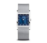 BERING 10426-007-S Montre À Quartz pour Femme, 26 mm, Boîtier en Acier Inoxydable Argenté Et Cadran Bleu, Bracelet Milanais, Verre Saphir, 5 ATM