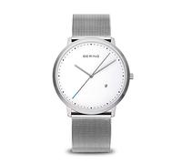 BERING 11139-004 Montre À Quartz Unisexe, 39 mm, Boîtier En Acier Inoxydable Argenté Et Cadran Blanc, Bracelet Milanais, Verre Saphir, 3 ATM