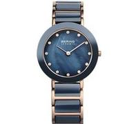 Montre Pour Femme En Acier Et Céramique Bleue Et Rose Bering