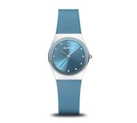 Bering 12927-308 Montre À Quartz pour Femme, 27 mm, Boîtier en Acier Inoxydable Argenté Et Cadran Bleu, Bracelet Milanais, Verre Saphir, 3 ATM