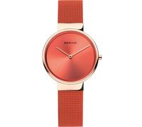 Bering 14531-565 Classique 31mm 5ATM Quartz Femme Orange Doré rose Bracelet m...