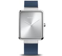 BERING Damen und Herren Uhr Quarz Movement - Classic Collection mit Edelstahl und Saphirglas 14533-XXX Armbandsuhren - Wasserdicht: 3 ATM, Argent/Bleu, 33
