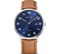 Bering Montre 18640-567 Titane Cuir marron Verre saphir Étanchéité 5 ATM Brun G