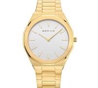 Bering 19641-730 Montre À Quartz pour Homme, 41 mm, Boîtier en Acier Inoxydable Doré Et Cadran Argenté, Bracelet en Acier Inoxydable À Éléments en Acier Inoxydable, 3 ATM