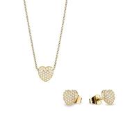 BERING 468-768 Parure collier et boucles d'oreilles en forme de cœur avec zircons pour femme, Einheitsgröße, Acier inoxydable, Zircone cubique