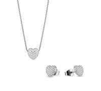 BERING 468-768 Parure collier et boucles d'oreilles en forme de cœur avec zircons pour femme, Einheitsgröße, Acier inoxydable, Zircone cubique