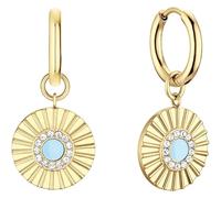 BERING Arctic Flowers Boucles d'oreilles pour femme en acier inoxydable doré, Einheitsgröße, Acier inoxydable Zircone cubique Émail, Zircon cubique