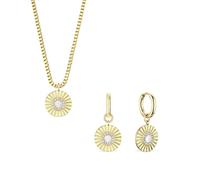 BERING Arctic Flowers Parure collier et boucles d'oreilles pour femme Doré