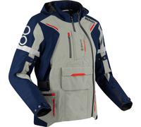 Bering Austral GTX veste textile de moto imperméable, Gris/Bleu/Rouge, Taille S