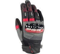 Bering Axel Gants de moto perforés pour femmes, noir-gris-rouge, taille M