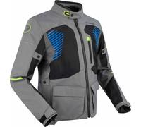 Bering Bakundu veste textile de moto imperméable, Gris/Noir/Bleu, Taille M