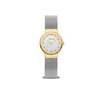 BERING Montre 10126-001 à quartz pour femme 26 mm Boîtier acier doré Bracelet milanais Verre saphir