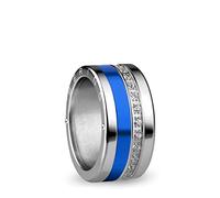 BERING Combinaison de Bagues Échangeables pour Femme en Argent et Bleu avec le Système Unique Twist & Change, Amur