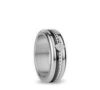 BERING Combinaison de Bagues Échangeables pour Femme en Argent et Noir avec le Système Unique Twist & Change, Rhine