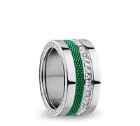 BERING Combinaison de Bagues Échangeables pour Femme en Argent et Vert avec le Système Unique Twist & Change, Ganges