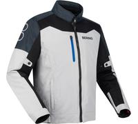 Bering Cronos Veste textile de moto Ripstop imperméable, Gris clair/gris foncé/noir, Taille XL